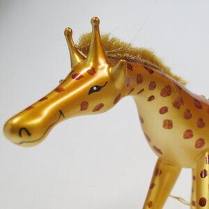 GIRAFFE De Carlini Hand Blown Glass Ornament 7” Made in Italy Vintage Zoo